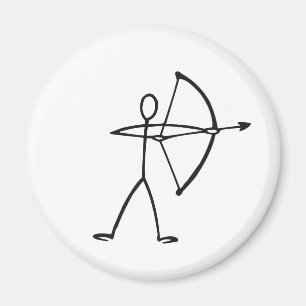 Strichmännchenbogenschütze-T - Shirts und Magnet