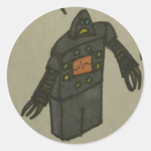 Strichroboter Runder Aufkleber