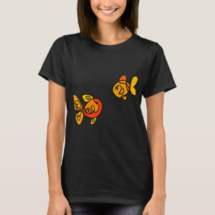 Strichzeichnung Goldfisch T-Shirt