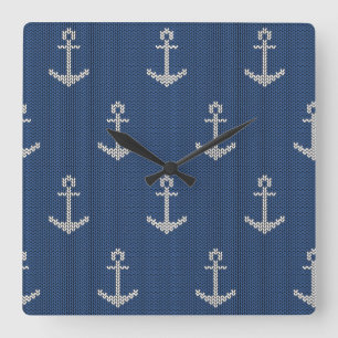 Strick-Anker Quadratische Wanduhr