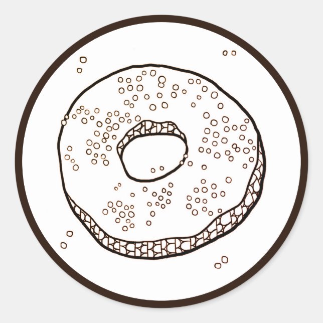 STRICK DONUT große runde Sticker (Vorderseite)