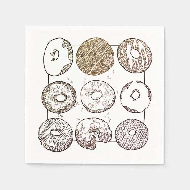 STRICK DONUTS Standard Cocktailpapier Napkins Serviette (Vorderseite)