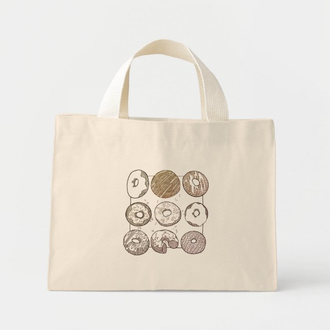 STRICK DONUTS Tiny Tote Bag Mini Stoffbeutel (Vorne)