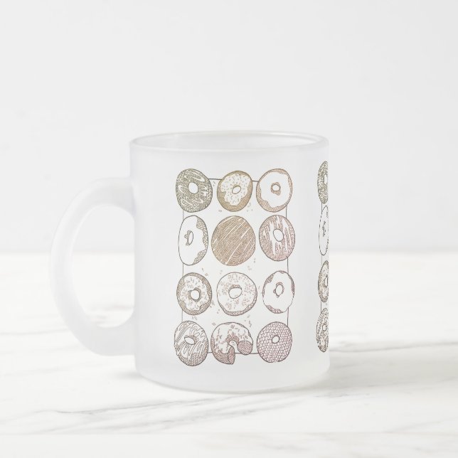 STRICK EIN DUTZEND DONUTS Frostglas-Tasse Mattglastasse (Links)