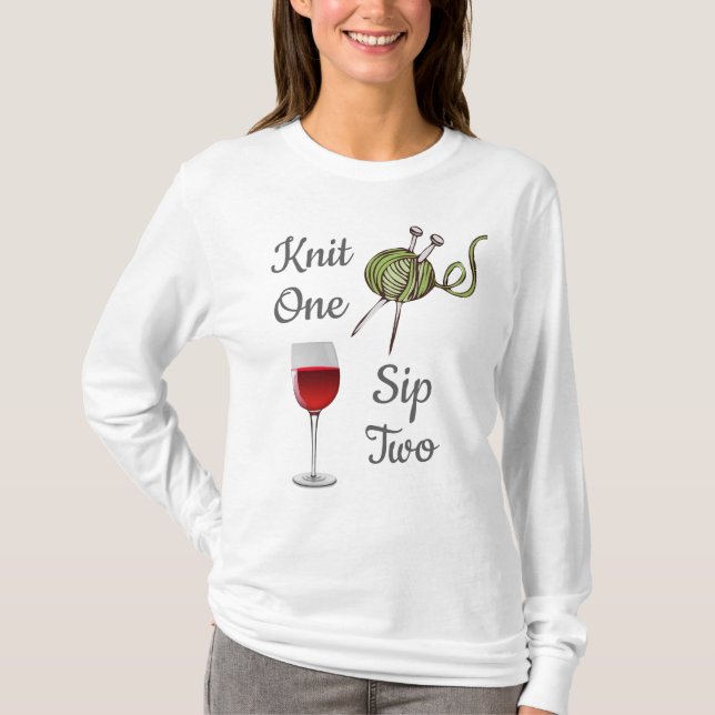 Strick ein… Sip zwei ist gute Idee sich zu T-Shirt (Vorderseite)