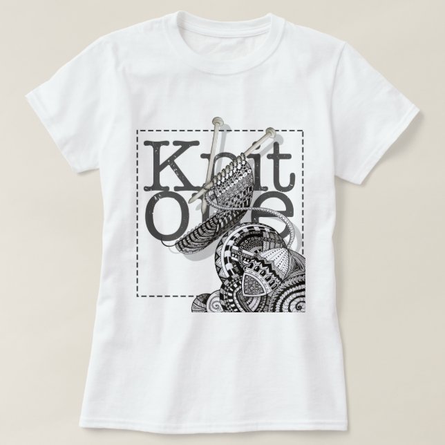 Strick eine Gekritzel-Kunst T-Shirt (Design vorne)