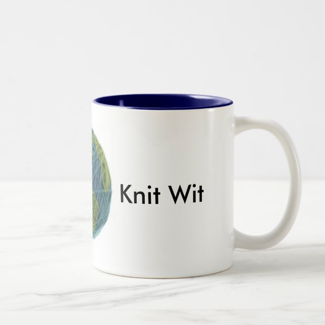 Strick-Espritkaffee-Tasse Zweifarbige Tasse (Rechts)