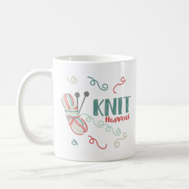 Strick Happens Mehrfarbige Garne Funny Knitters Kaffeetasse