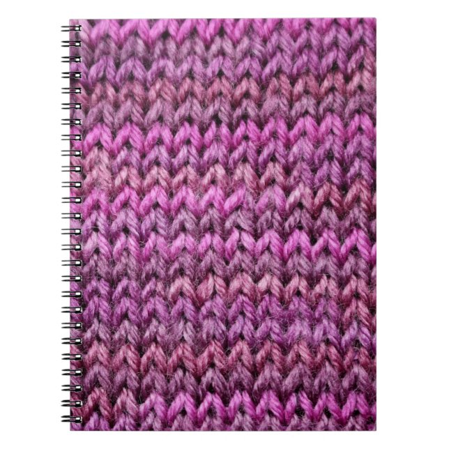 Strick Harmonie: Lila Streifen Textur Notizblock (Vorderseite)
