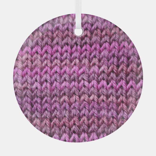Strick Harmonie: Lila Streifen Textur Ornament Aus Glas (Vorderseite)
