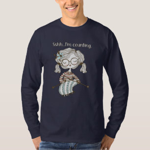 Strick Heart Knitting Supplemente Nähzähler T-Shirt