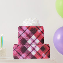 Strick Kariert Tartan Karo Rosa Weißes Weinmuster