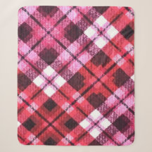 Strick Kariert Tartan Karo Rosa Weißes Weinmuster
