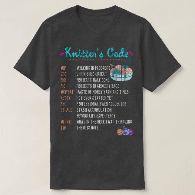 Strick Knitter Crochetting Garne Kntiter Crochet T-Shirt (Design vorne)