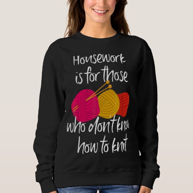 Strick Knitter Garnwolle Stricken W Sweatshirt (Vorderseite)