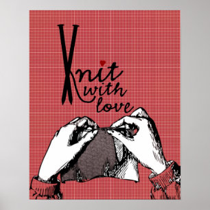 Strick mit Liebe: Kreatives Motivierend Poster