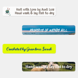 Strick- oder Bekleidungsmarken Etiketten