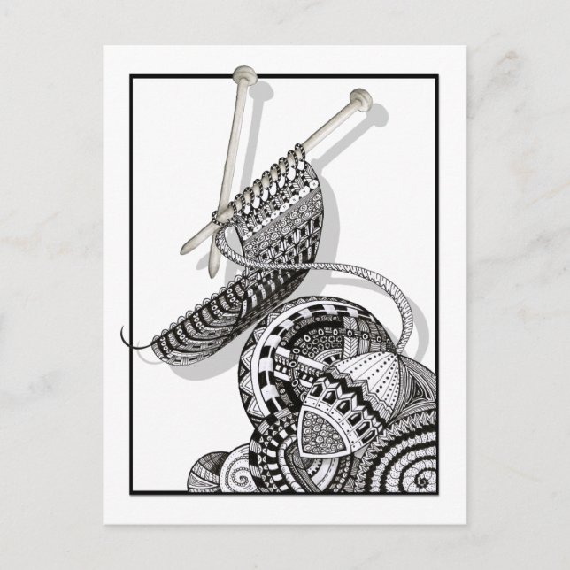 Strick One Doodle Art Postkarte (Vorderseite)