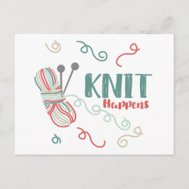 Strick passiert mit mehrfarbigem Garn - Knitter Fu Postkarte