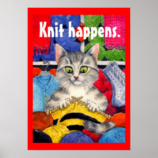 Strick passiert niedliches Strickposter Poster