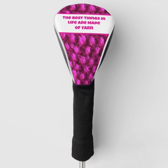 Strick Pink Crochet Pattern Crafty Liebe Garn Golf Headcover (Vorderseite)