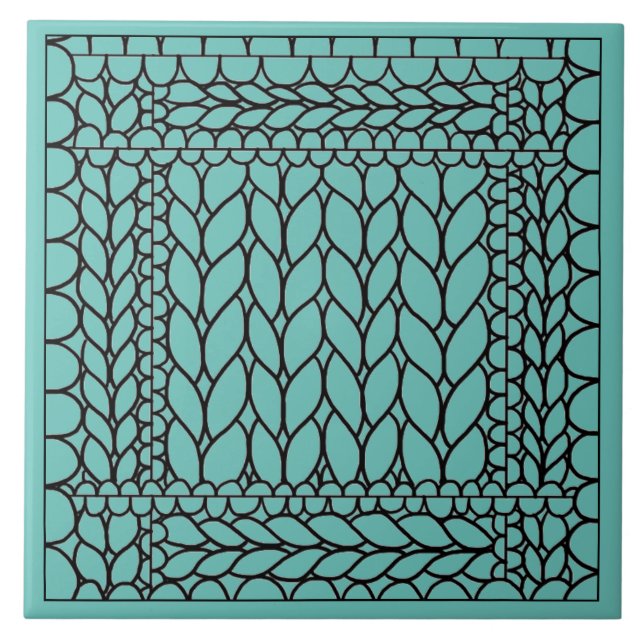 STRICK PURL AQUAMARIN Keramik Tile Fliese (Vorderseite)