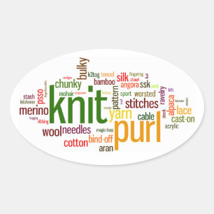 Strick Purl Knittern Lexikon Knitter Autoaufkleber Ovaler Aufkleber