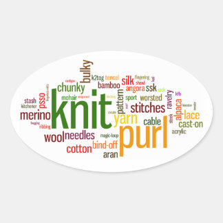 Strick Purl Knittern Lexikon Knitter Autoaufkleber Ovaler Aufkleber