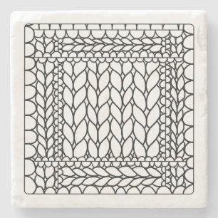 STRICK PURL WHITE Marble Stone Untersetzer