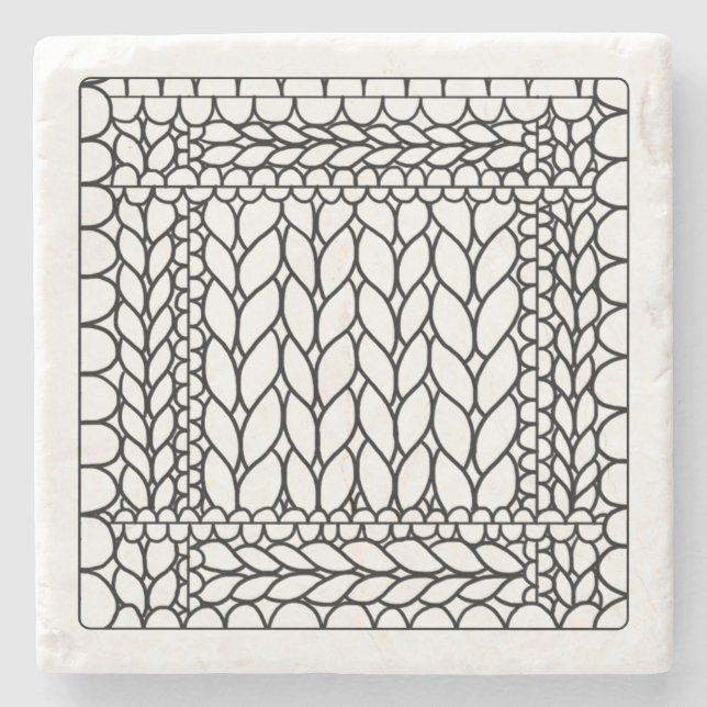 STRICK PURL WHITE Marble Stone Untersetzer (Vorderseite)