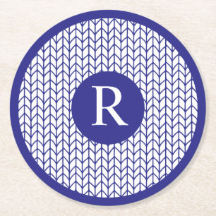 STRICK-Rundpapier-Untersetzer für BLUE LINE + Erst Runder Pappuntersetzer