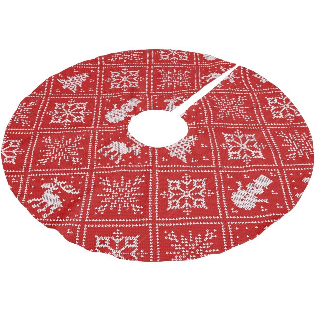 Strick schauen Weihnachtsbaumrock Polyester Weihnachtsbaumdecke (Schrägansicht)