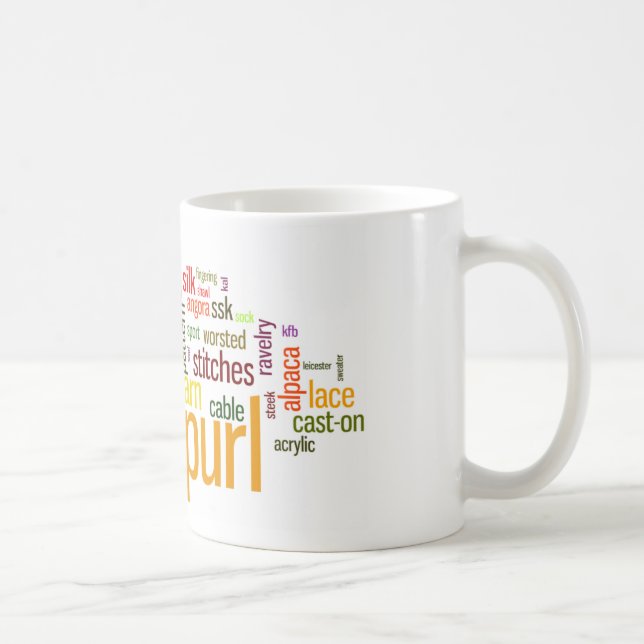 Strick-Schraubendraht-strickendes Lexikon für Kaffeetasse (Rechts)