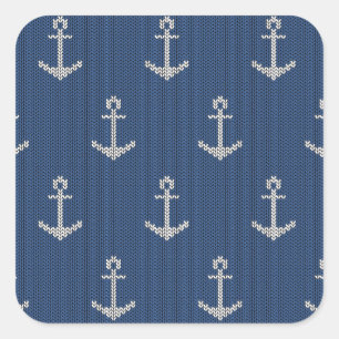 Strick Sea Anchor Quadratischer Aufkleber