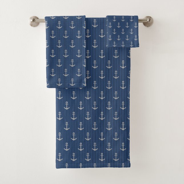 Strick-Seeanker Badhandtuch Set (Insitu)