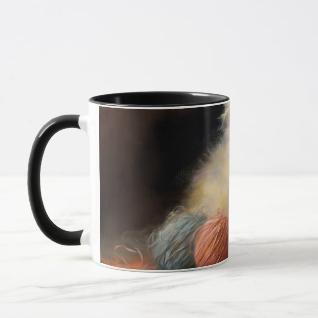 Strick spielt Orange Kitten mit Garn Tasse (Links)