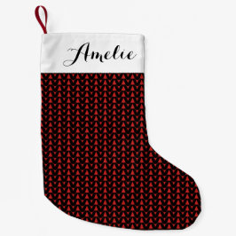 Strick Stockinette Stich Handwerk Druck + Name Kleiner Weihnachtsstrumpf