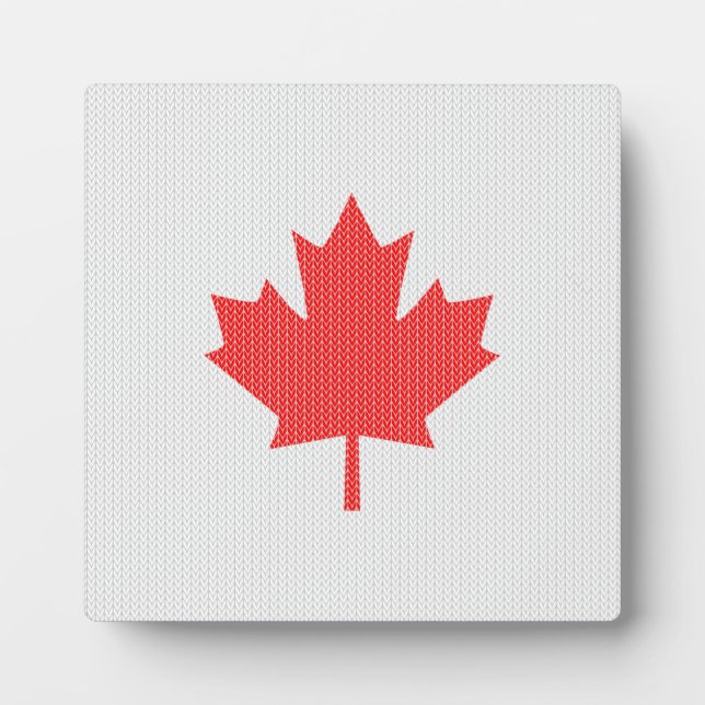 Strick Style Maple Leaf Knitter Motif Fotoplatte (Vorderseite)