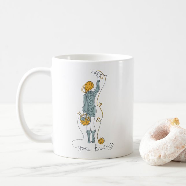Strick-Süchtiger Kaffeetasse (Mit Donut)