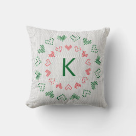 Strick Weihnachts-Sweater Custom Monogram Kissen