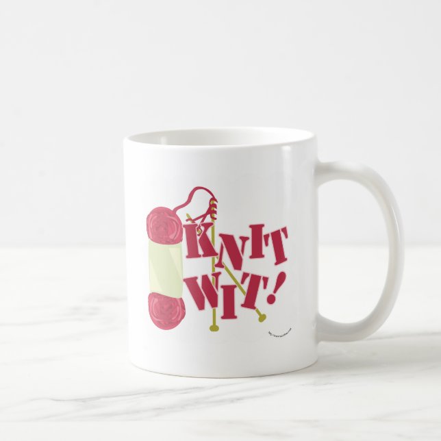 Strick Wit Funny Funny Knitter Hobby Cartoon Desig Kaffeetasse (Rechts)