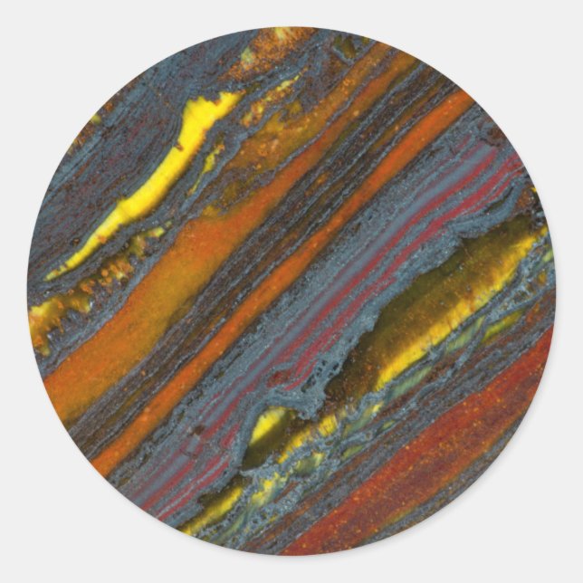 Strickaustralisches Tiger Eye Runder Aufkleber (Vorderseite)