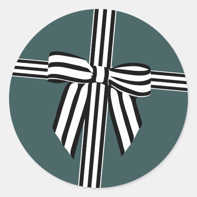 Strickbow-Aufkleber grün Runder Aufkleber (Vorderseite)