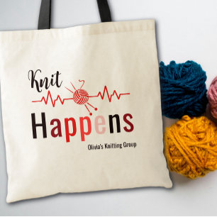 Stricken beim Stricken Herzschlag-Geschenk für Str Tragetasche