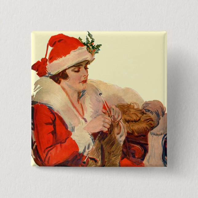 Stricken für Weihnachten Button (Vorderseite)