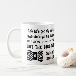 Stricken • Große Bälle des Garns • Handwerk Kaffeetasse