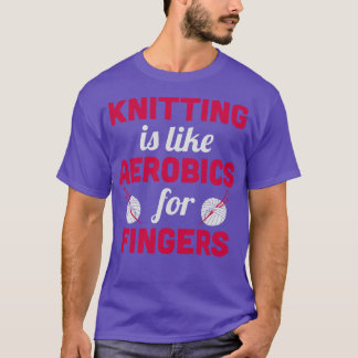 Stricken ist wie Aerobic für Finger grau T-Shirt