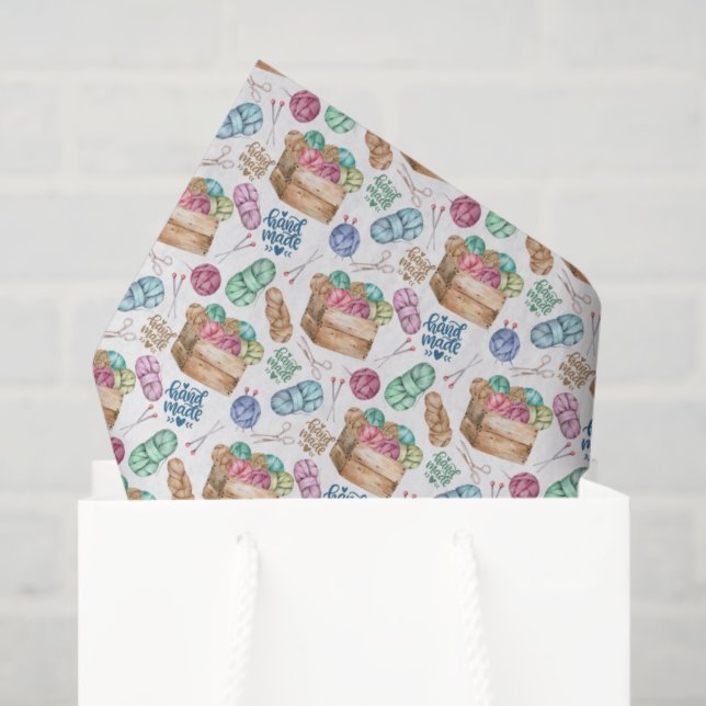 Stricken von Seidenpapier (Geschenk Tasche)