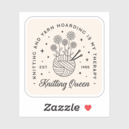 Strickende Blumengarne Ballkernästhetik Aufkleber