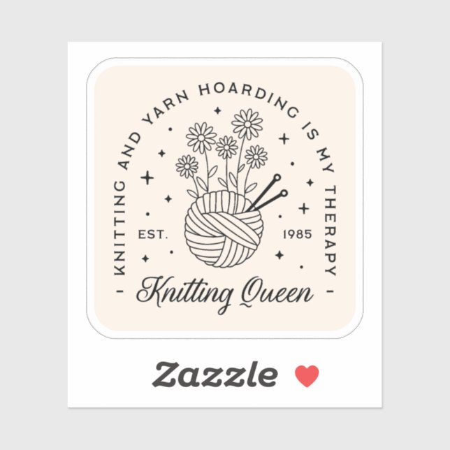 Strickende Blumengarne Ballkernästhetik Aufkleber (Blatt)